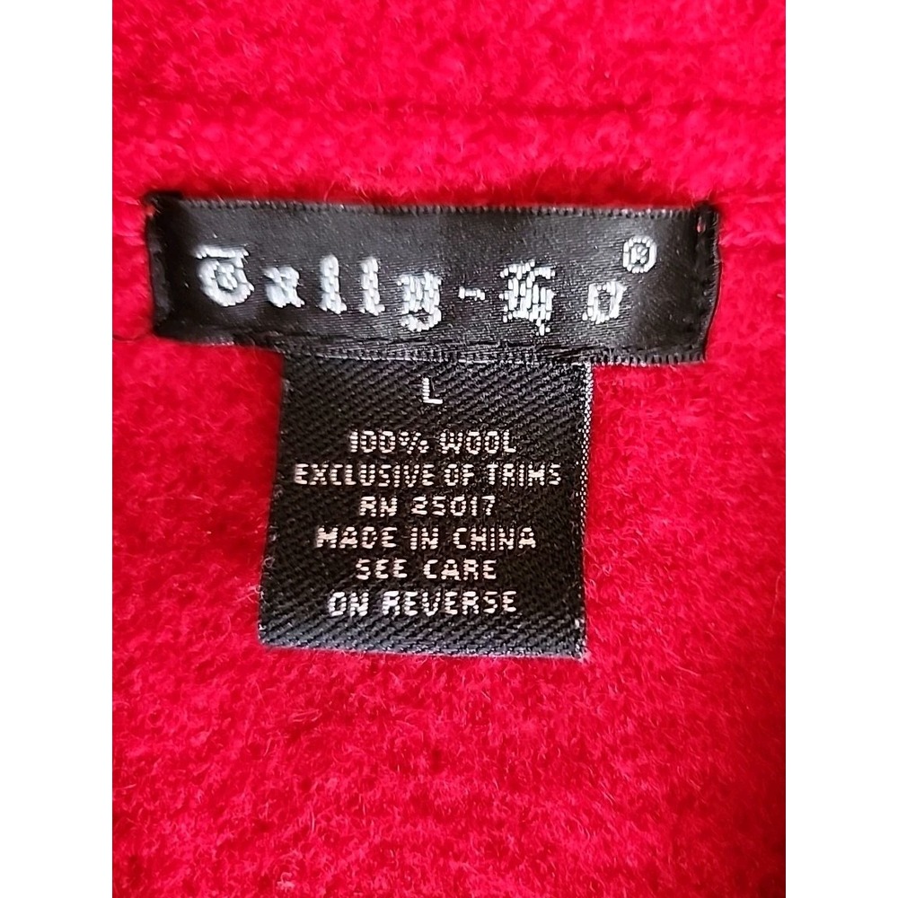 VTG Tally Ho Womens Vest L Red Boiled Wool Sweater Old Money Capsule Ski Winte - Picture 4 of 7